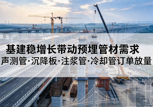 管城基建稳增长带动预埋监测管材需求，声测管、沉降板、注浆管订单持续放量