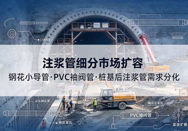 管城注浆管细分市场扩容，隧道钢花小导管、PVC 袖阀管、桩基后注浆管需求分化